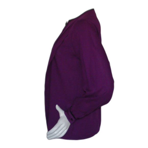 ANNE KLEIN Blouse, 6 Vintage, Hidden buttons, long sleeves, Purple - Picture 6 of 11